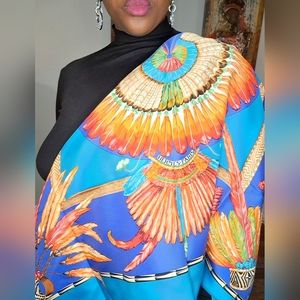 Vintage 1988 HERMES AUTHENTIC BRAZIL 100% SILK SCARF MADE IN FRANCE RARE